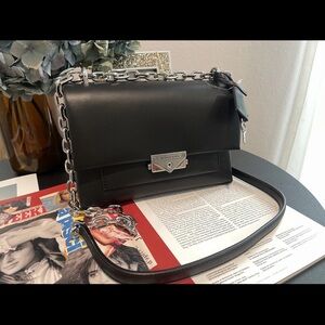 Michael Kors Cece black leather chain crossbody bag